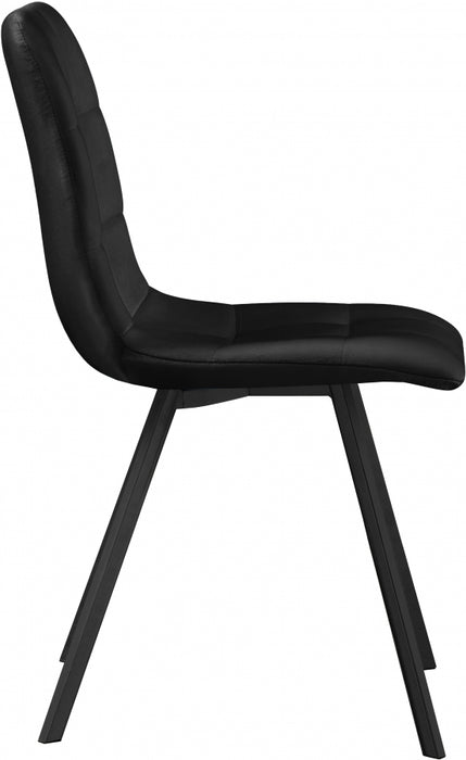 Meridian Furniture - Annie Velvet Dining Chair Set of 2 in Black - 981Black-C