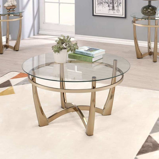 Acme Furniture - Orlando II Champagne & Clear Glass Coffee Table - 81610
