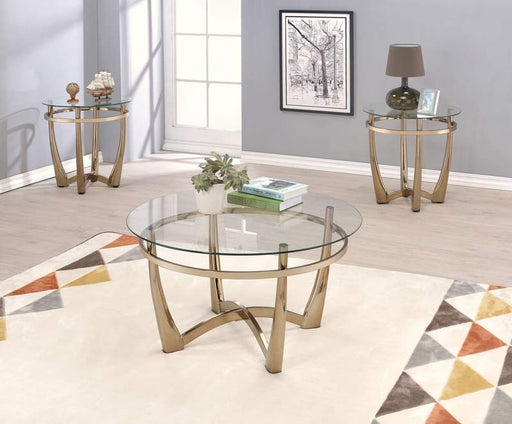 Acme Furniture - Orlando II Champagne & Clear Glass 3 Piece Occasional Table Set - 81610-3SET - GreatFurnitureDeal