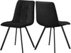 Meridian Furniture - Annie Velvet Dining Chair Set of 2 in Black - 981Black-C - GreatFurnitureDeal