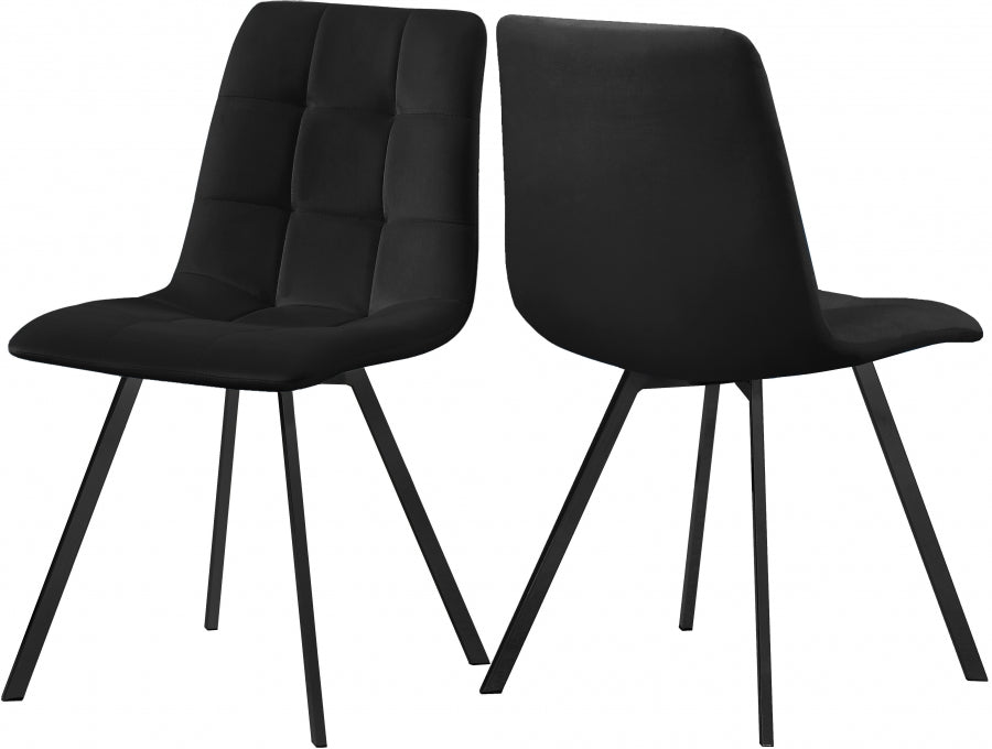 Meridian Furniture - Annie Velvet Dining Chair Set of 2 in Black - 981Black-C