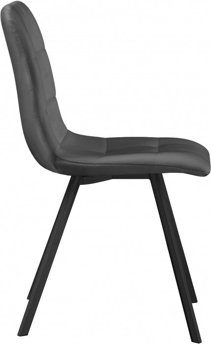 Meridian Furniture - Annie Velvet Dining Chair Set of 2 in Grey - 981Grey-C