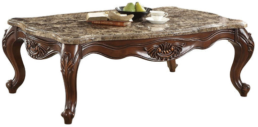 Acme Furniture - Jardena Marble and Cherry Oak Coffee Table - 81655 - GreatFurnitureDeal