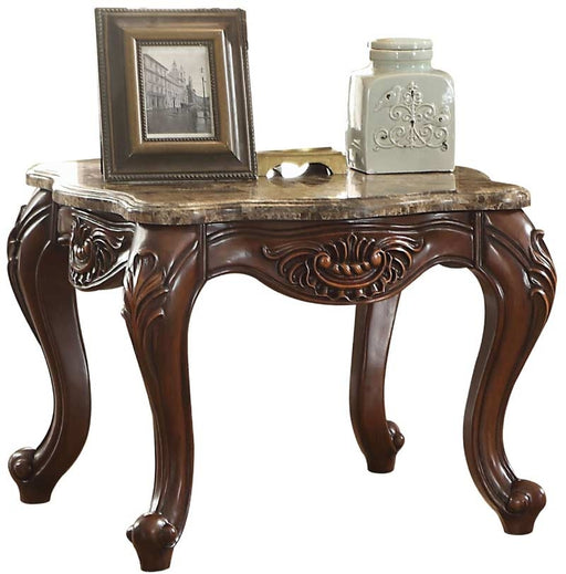 Acme Furniture - Jardena Marble and Cherry Oak End Table - 81657