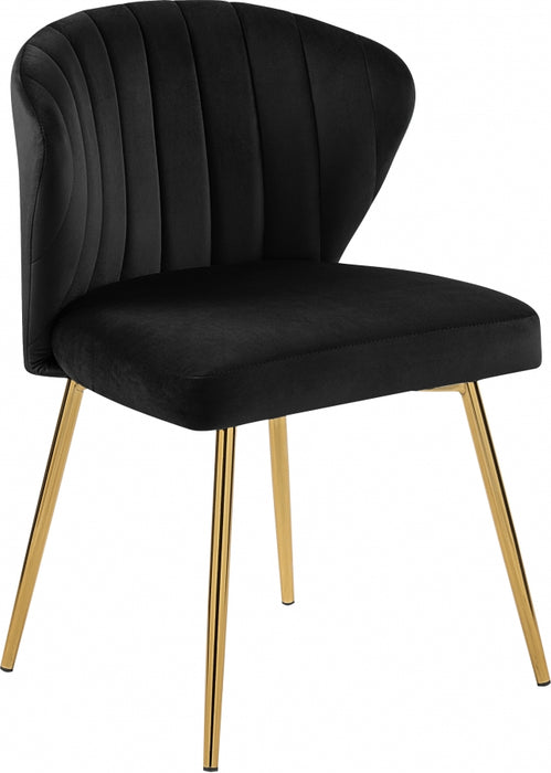 Meridian Furniture - Finley Velvet Chair in Black (Set of 2) - 707Black - GreatFurnitureDeal