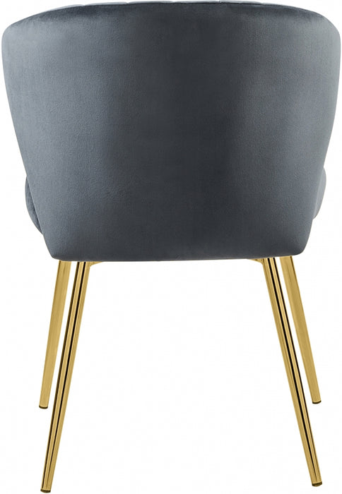 Meridian Furniture - Finley Velvet Chair in Grey (Set of 2) - 707Grey