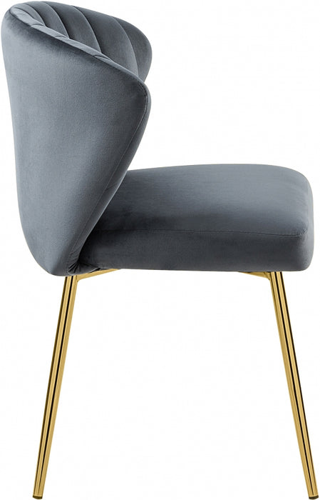 Meridian Furniture - Finley Velvet Chair in Grey (Set of 2) - 707Grey - GreatFurnitureDeal