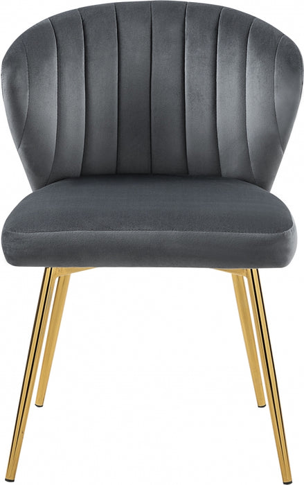 Meridian Furniture - Finley Velvet Chair in Grey (Set of 2) - 707Grey - GreatFurnitureDeal