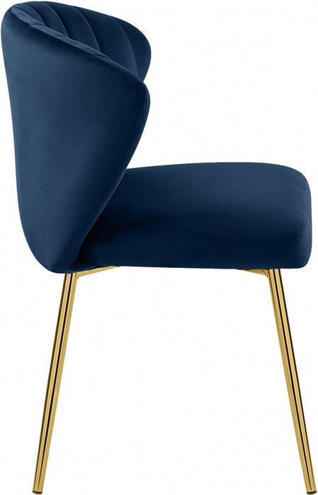 Meridian Furniture - Finley Velvet Chair in Navy (Set of 2) - 707Navy