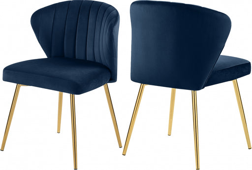 Meridian Furniture - Finley Velvet Chair in Navy (Set of 2) - 707Navy - GreatFurnitureDeal