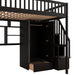 GFD Home - Full size Loft Bed with Bookshelf,Drawers,Desk,and Wardrobe-Espresso - GreatFurnitureDeal