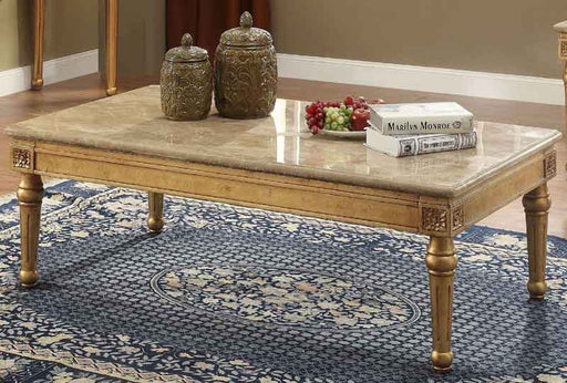 Acme Furniture - Daesha Marble and Antique Gold Coffee Table - 81715