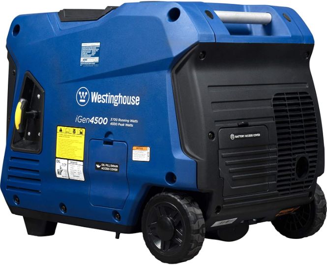 Westinghouse iGen4500 Super Quiet Portable Inverter Generator 3700 Rated & 4500 Peak Watts, Gas Powered, Electric Start, RV Ready, CARB Compliant