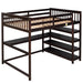 GFD Home - Full Size Loft Bed with Storage Shelves and Under-bed Desk, Espresso(OLD SKU:SM000246AAP-1) - GreatFurnitureDeal