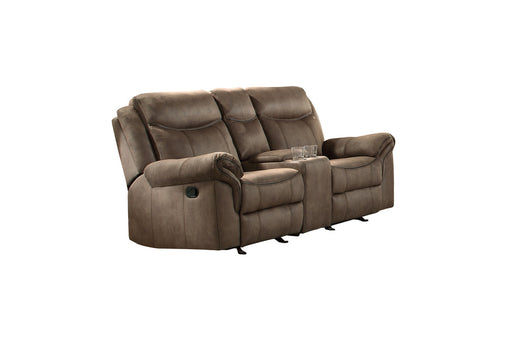 Homelegance - Aram Double Glider Reclining Love Seat with Center Console and Receptacles - 8206NF-2 - GreatFurnitureDeal