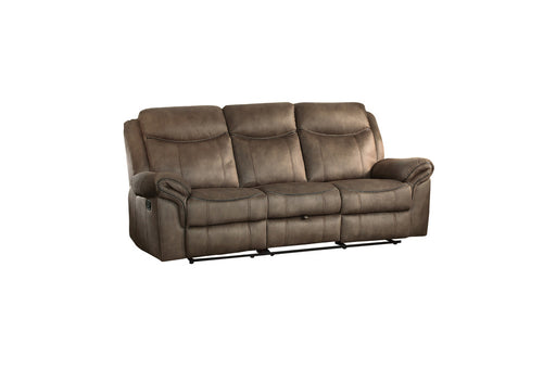 Homelegance - Aram Double Reclining Sofa with Center Drop-Down Cup holders, Receptacles and Hidden Drawer - 8206NF-3 - GreatFurnitureDeal