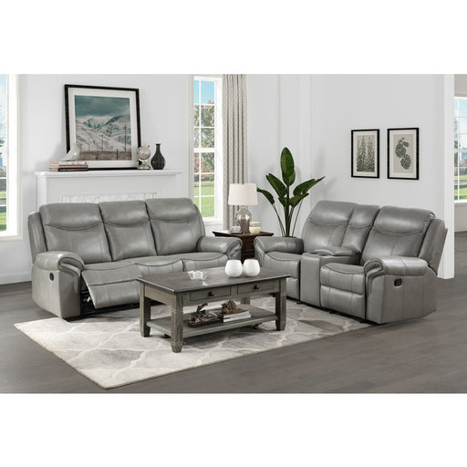 Homelegance - Aram 2 Piece Double Reclining Living Room Set in Gray - 8206GRY-3-2 - GreatFurnitureDeal