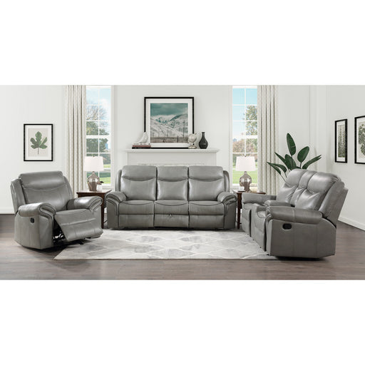 Homelegance - Aram 3 Piece Double Reclining Living Room Set in Gray - 8206GRY-3-2-1 - GreatFurnitureDeal