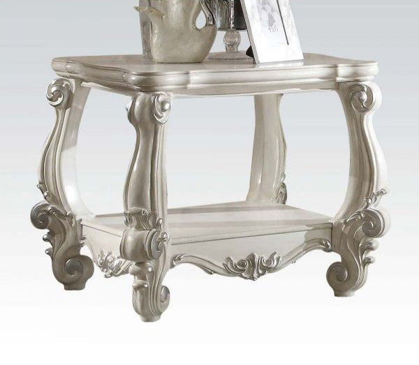 Acme Furniture -  Versailles Bone White End Table - 82124