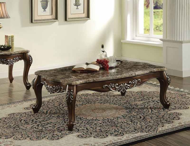 Acme Furniture - Latisha Marble & Antique Oak Coffee Table - 82145