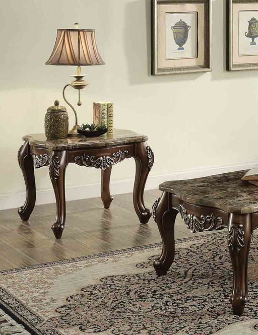 Acme Furniture - Latisha Marble & Antique Oak End Table - 82147 - GreatFurnitureDeal