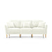 GFD Home - Modern Upholstered Sofa 3 Seater Couches and 2 Set of 2 Seater Couchses for Living Room Sectional Sofas w/throw Pillows and Gold Metal Legs, Cream Velvet - GreatFurnitureDeal
