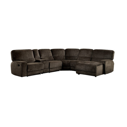 Homelegance - Shreveport 6-Piece Modular Reclining Sectional with Right Chaise in Brown - 8238*6LRRC - GreatFurnitureDeal