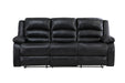 GFD Home - Martin 2 Pc Manual Reclining Sofa set finished with Faux Leather/ Wood in Black - GreatFurnitureDeal