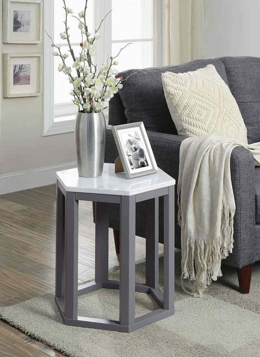 Acme Furniture - Reon Marble & Gray End Table (2Pc Pk) - 82452 - GreatFurnitureDeal