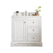 James Martin Furniture - De Soto 36" Single Vanity, Bright White with 3 CM Arctic Fall Solid Surface Top - 825-V36-BW-3AF