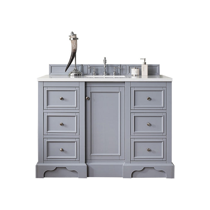 James Martin Furniture - De Soto 48" Single Vanity, Silver Gray with 3 CM Arctic Fall Solid Surface Top - 825-V48-SL-3AF