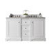 James Martin Furniture - De Soto 60" Double Vanity, Bright White with 3 CM Arctic Fall Solid Surface Top - 825-V60D-BW-3AF