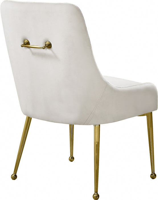 Meridian Furniture - Owen Velvet Dining Chair Set of 2 in Cream - 744Cream