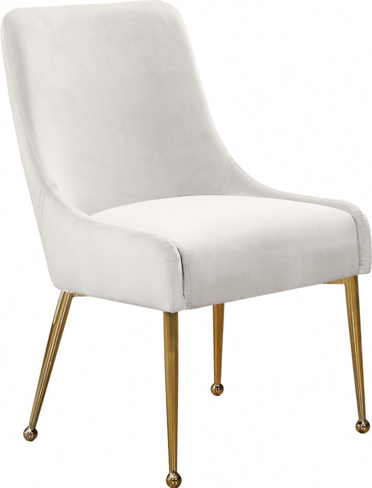 Meridian Furniture - Owen Velvet Dining Chair Set of 2 in Cream - 744Cream