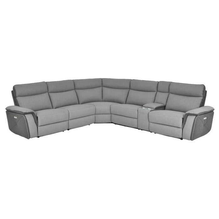 Homelegance - Maroni Gray 6 Piece Power Sectional With Power Headrest - 8259-6SCPWH - GreatFurnitureDeal