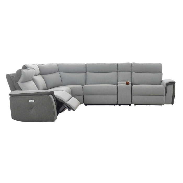 Homelegance - Maroni Gray 6 Piece Power Sectional With Power Headrest - 8259-6SCPWH - GreatFurnitureDeal
