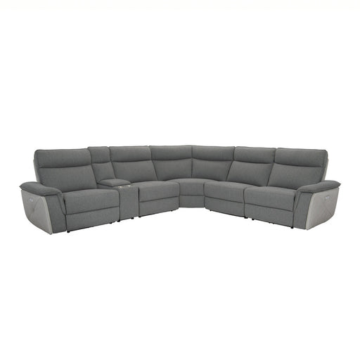 Homelegance - Maroni 6-Piece Modular Power Reclining Sectional with Power Headrests in Gray - 8259DG*6SCPWH - GreatFurnitureDeal