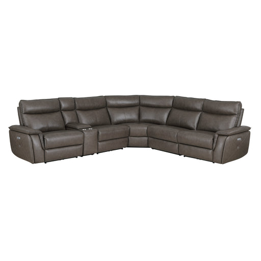 Homelegance - Moroni 6-Piece Modular Power Reclining Sectional with Power Headrests in Dark Brown - 8259RFDB*6SCPWH - GreatFurnitureDeal