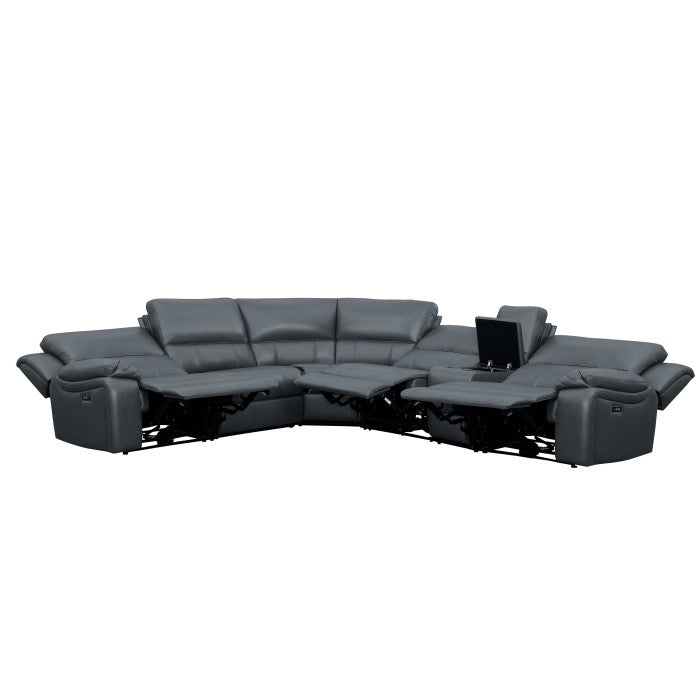 Homelegance - Falun Gray 6 Piece Power Sectional - 8260GY-PW