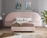 Meridian Furniture - Cleo Velvet Queen Bed in Pink - CleoPink-Q - GreatFurnitureDeal