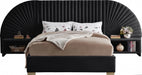 Meridian Furniture - Cleo Velvet King Bed in Black - CleoBlack-K - GreatFurnitureDeal