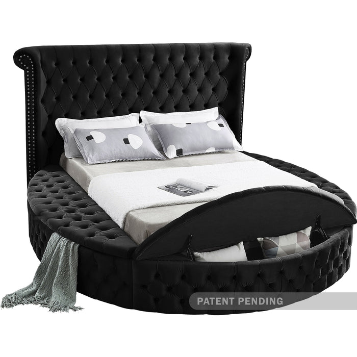 Meridian Furniture - Luxus Velvet King Bed in Black - LuxusBlack-K - GreatFurnitureDeal