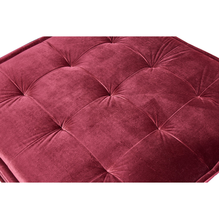 GFD Home - Fabric Modular Sectional Sofa, Contemporary Velvet Divani Casa, Living Room Couch (Black & Red)