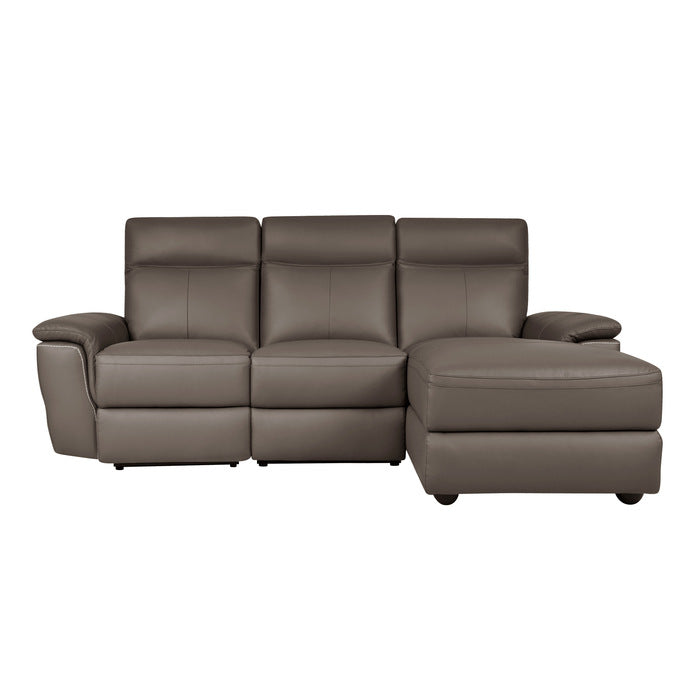 Homelegance - Olympia 3-Piece Modular Power Reclining Sectional with Right Chaise in Raisin - 8308*3LC5R - GreatFurnitureDeal