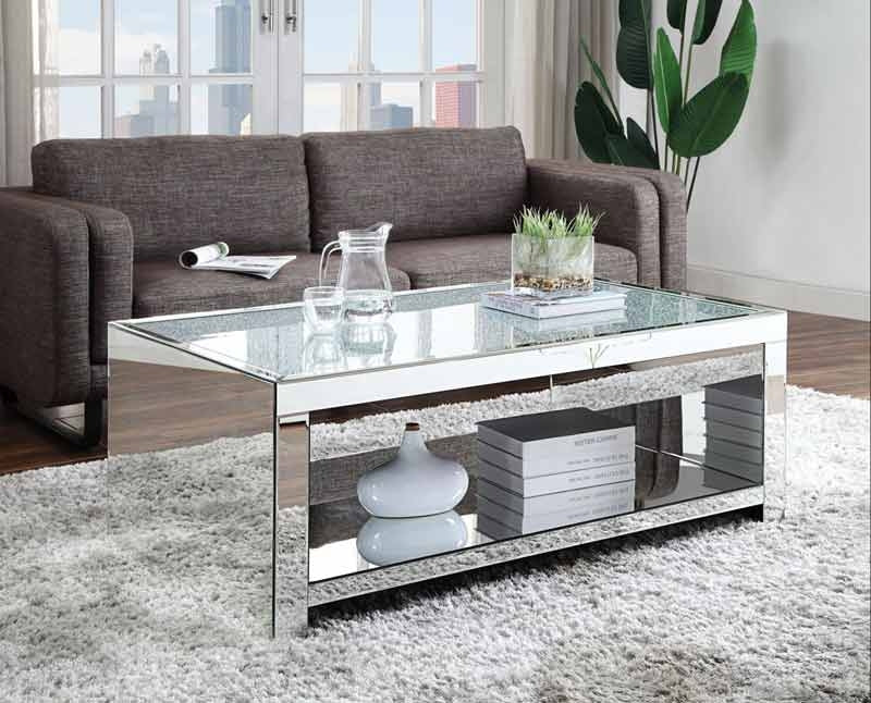 Acme Furniture - Malish Mirrored Coffee Table - 83580 - GreatFurnitureDeal