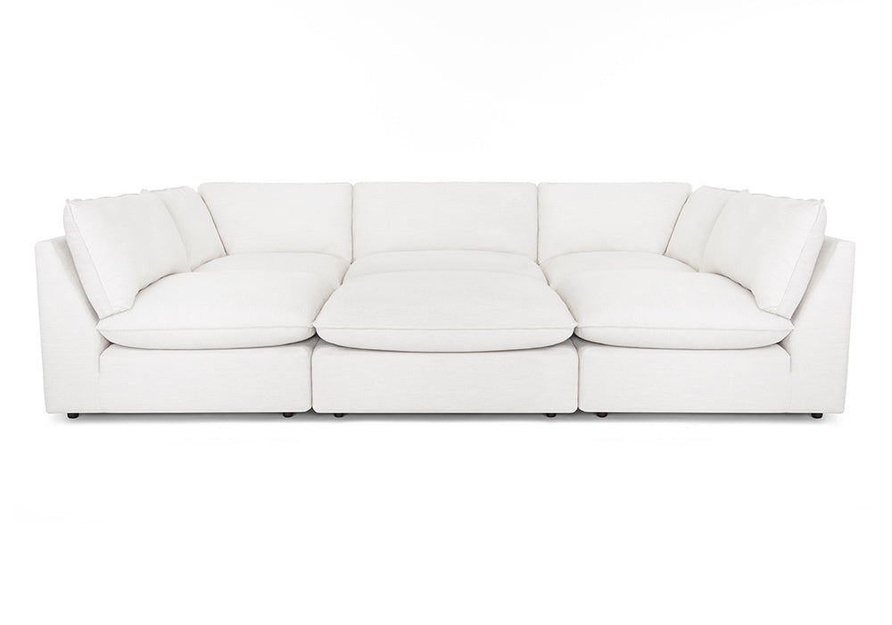 Franklin Furniture - Boston 6 Piece Stationary Sectional Sofa in Oyster - 835-03-01-18-OYSTER