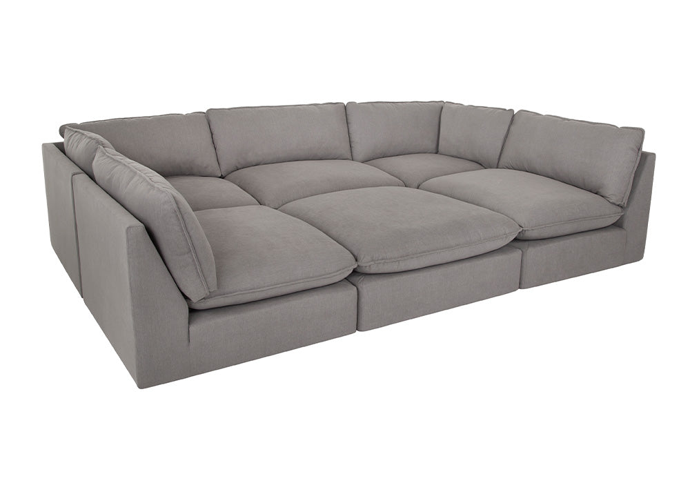 Franklin Furniture - Boston 5 Piece Stationary Sectional Sofa Slate - 835-03-01-03-01-18-SLATE