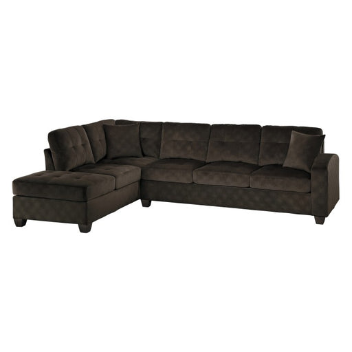 Homelegance - Emilio 2-Piece Reversible Sectional with Chaise in Chocolate - 8367CH* - GreatFurnitureDeal