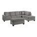 Homelegance - Emilio 3-Piece Reversible Sectional with Ottoman in Gray - 8367TP*3 - GreatFurnitureDeal