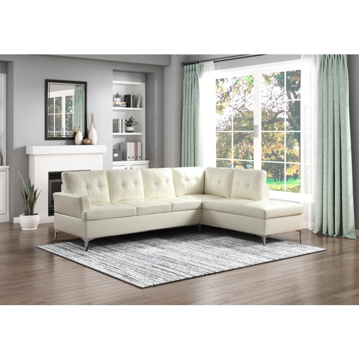 Homelegance - Barrington 2-Piece Sectional with Right Chaise - 8378WHT*2 - GreatFurnitureDeal